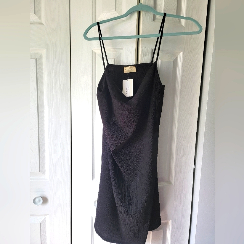 NWT Romantic Cowl Neck Slip Dress, M black